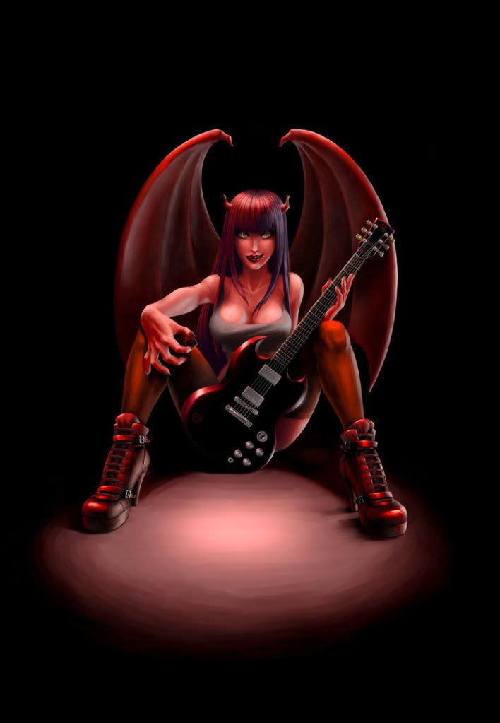 metal chick photo: Diabinha Metal Hellish_guitar_chick_by_UndineCG.jpg