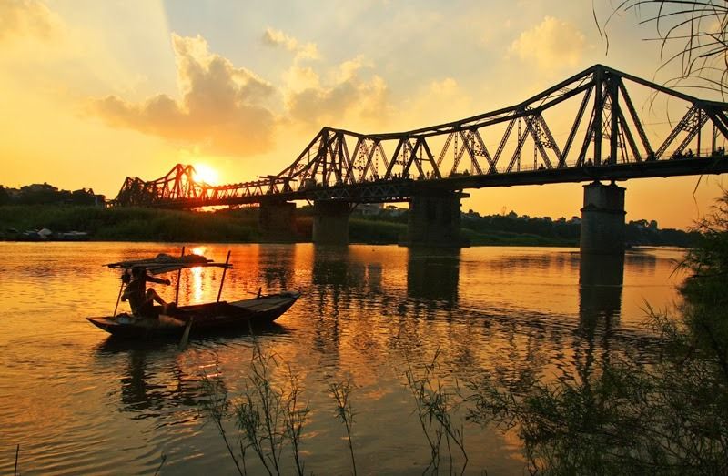 Sunset, Long Bien Bridge, Hanoi